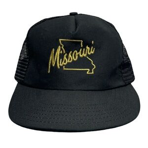 Missouri Vintage SnapBack Trucker Hat OSFA Black and Gold